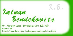 kalman bendekovits business card